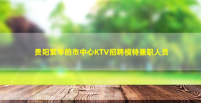 贵阳繁华的市中心KTV招聘模特兼职人员